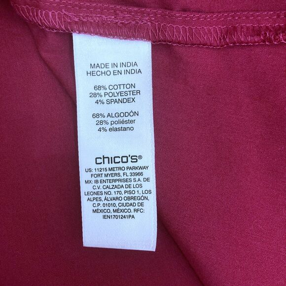 Chico's Rubellite Fuchsia Puff Sleeve Pocket Blouse Size 1/ US M - Picture 14 of 16